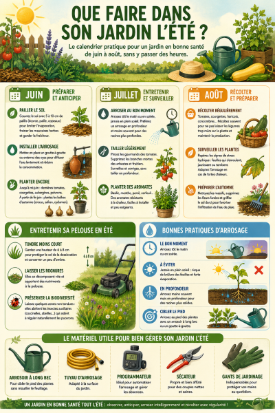 que faire au jardin en été 