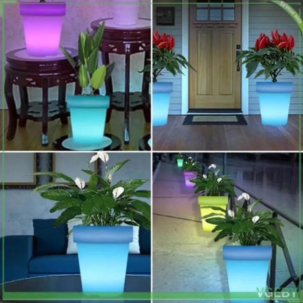 pot de fleurs lumineux