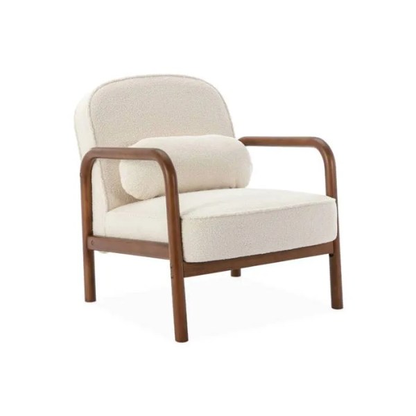 fauteuil scandinave noyer bouclette