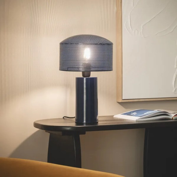 lampe à poser métal bleu