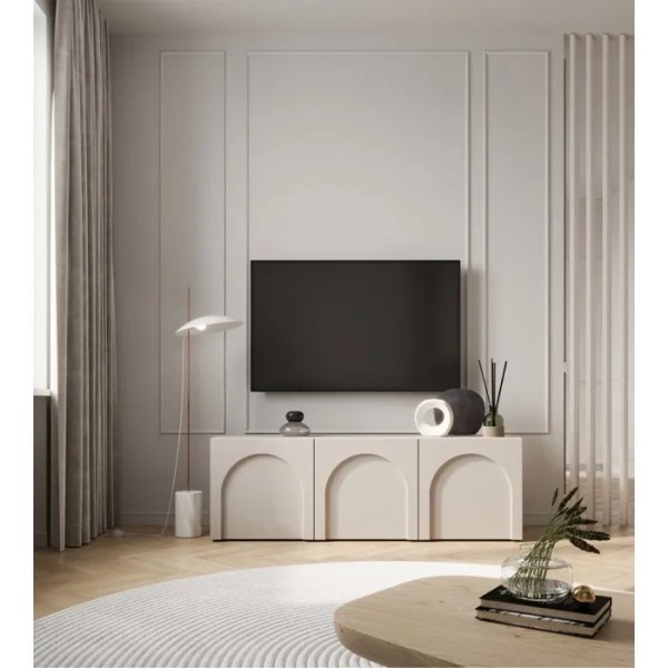 meuble tv 3 portes gris