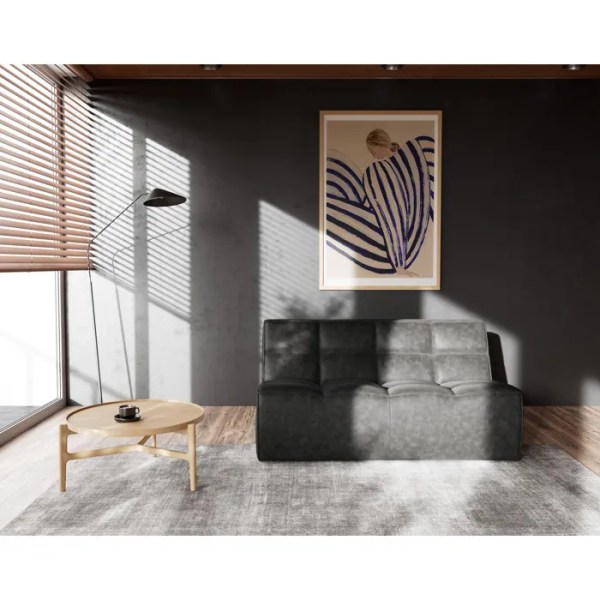 canapé 2 places noir