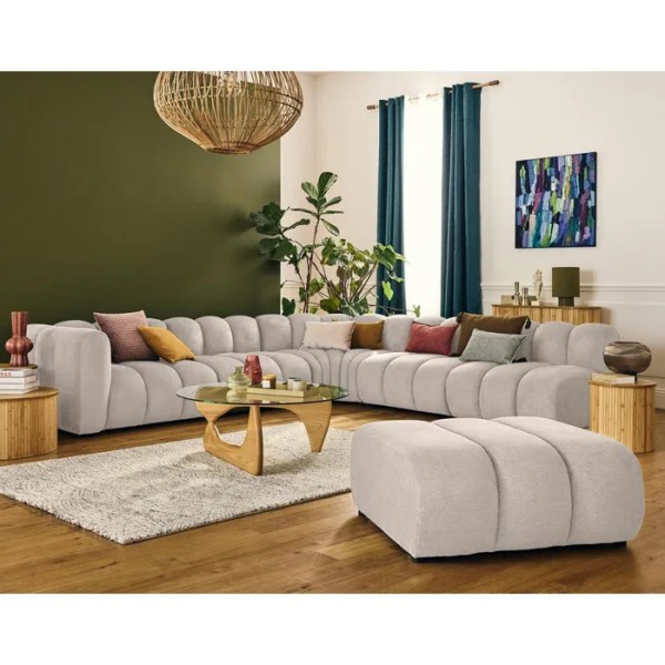 canapé modulable d'angle droit 5 places