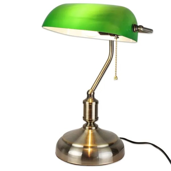 lampe de banquier verte