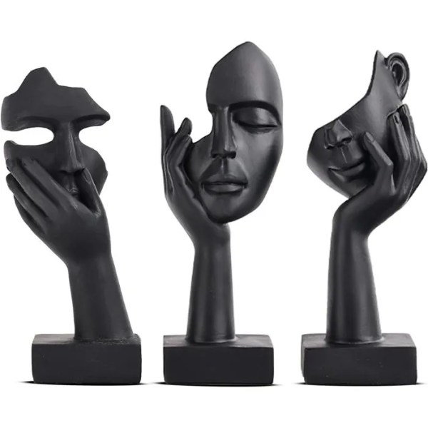 lot de 3 statues visages