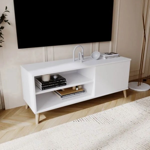 meuble tv scandinave blanc