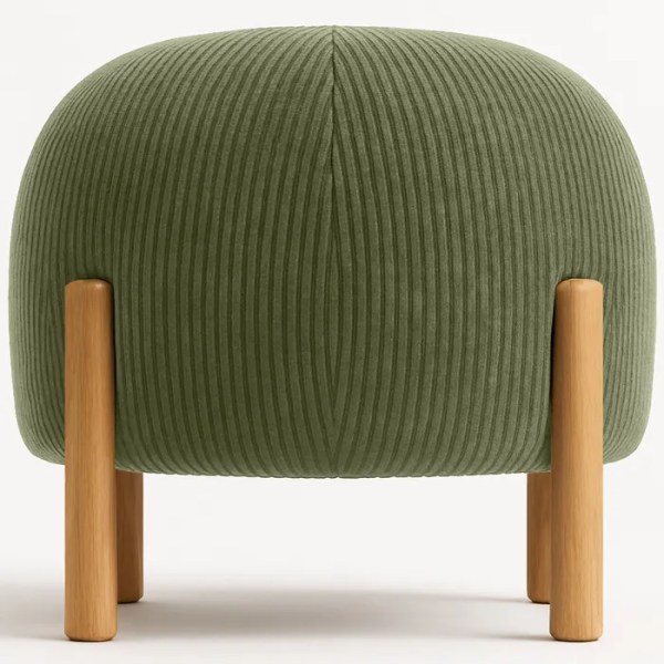 pouf rond vert